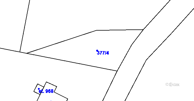Parcela st. 377/4 v KÚ Zásmuky, Katastrální mapa