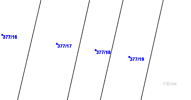 Parcela st. 377/18 v KÚ Zásmuky, Katastrální mapa