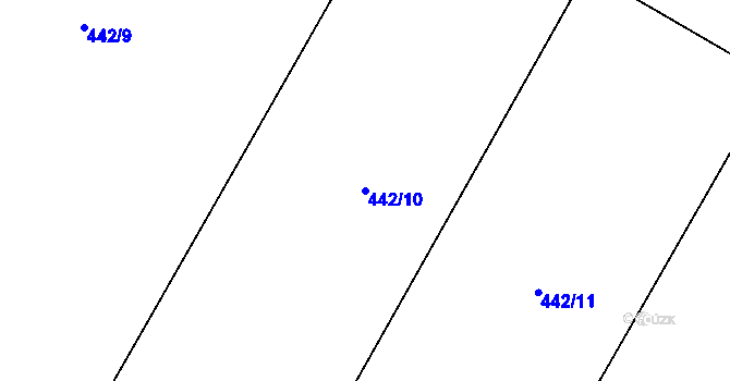 Parcela st. 442/10 v KÚ Zásmuky, Katastrální mapa