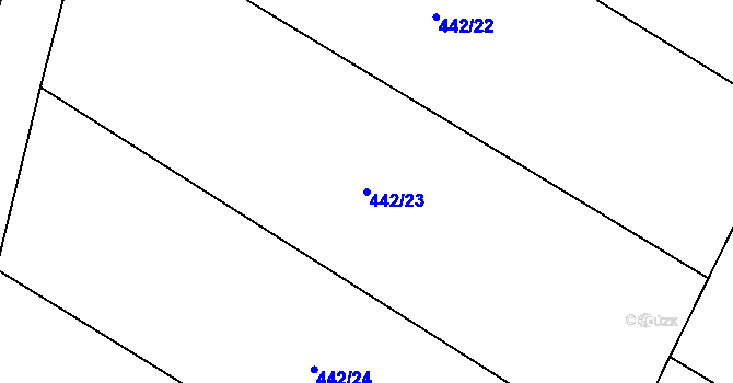 Parcela st. 442/23 v KÚ Zásmuky, Katastrální mapa