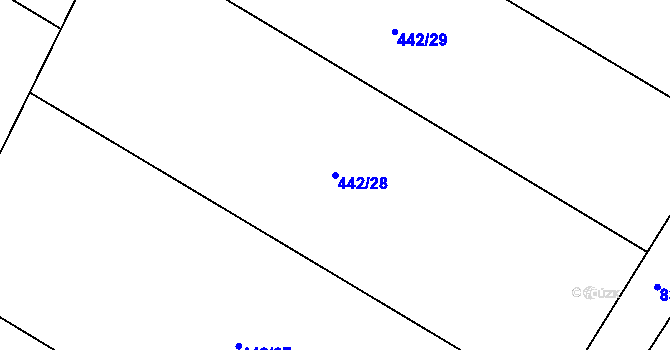 Parcela st. 442/28 v KÚ Zásmuky, Katastrální mapa