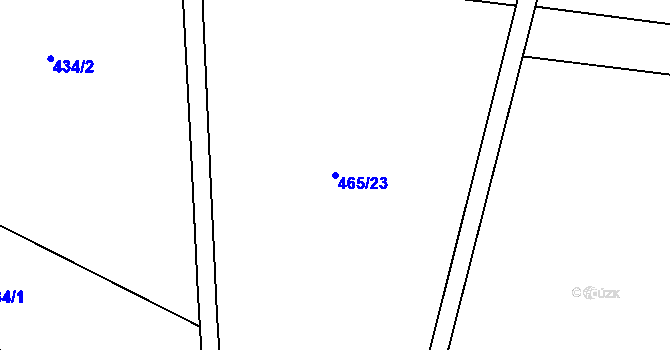 Parcela st. 465/23 v KÚ Zásmuky, Katastrální mapa