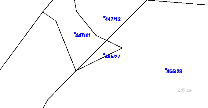 Parcela st. 465/27 v KÚ Zásmuky, Katastrální mapa