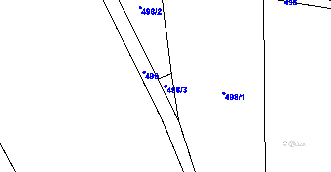 Parcela st. 498/3 v KÚ Zásmuky, Katastrální mapa