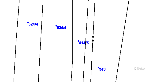 Parcela st. 514/5 v KÚ Zásmuky, Katastrální mapa