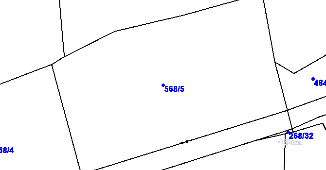 Parcela st. 568/5 v KÚ Zásmuky, Katastrální mapa