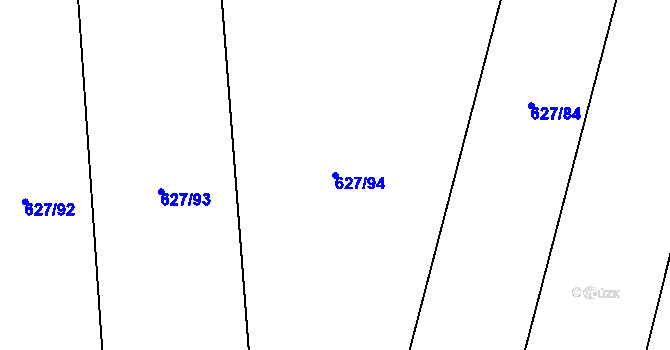 Parcela st. 627/94 v KÚ Zásmuky, Katastrální mapa