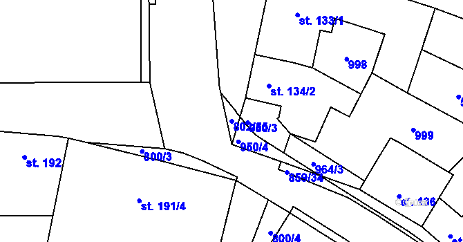 Parcela st. 802/55 v KÚ Zásmuky, Katastrální mapa
