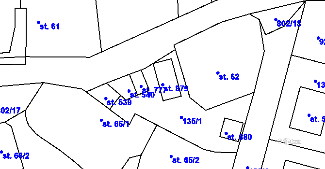 Parcela st. 879 v KÚ Zásmuky, Katastrální mapa