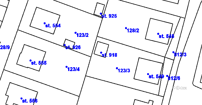 Parcela st. 918 v KÚ Zásmuky, Katastrální mapa