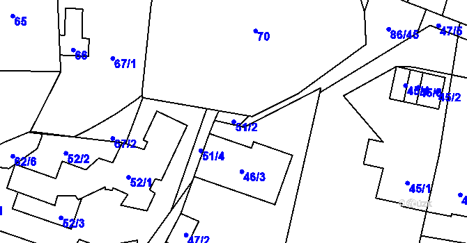 Parcela st. 51/2 v KÚ Zastávka, Katastrální mapa