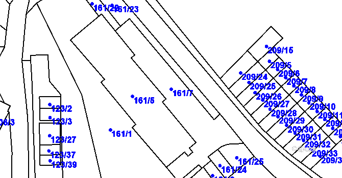 Parcela st. 161/7 v KÚ Zastávka, Katastrální mapa