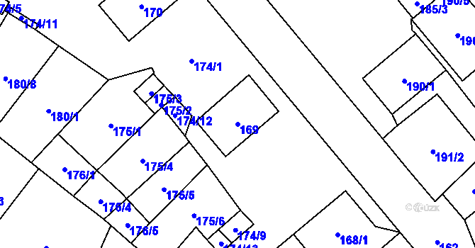 Parcela st. 169 v KÚ Zastávka, Katastrální mapa