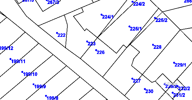 Parcela st. 226 v KÚ Zastávka, Katastrální mapa