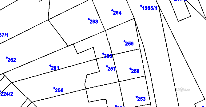 Parcela st. 260 v KÚ Zastávka, Katastrální mapa