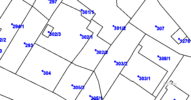 Parcela st. 302/2 v KÚ Zastávka, Katastrální mapa