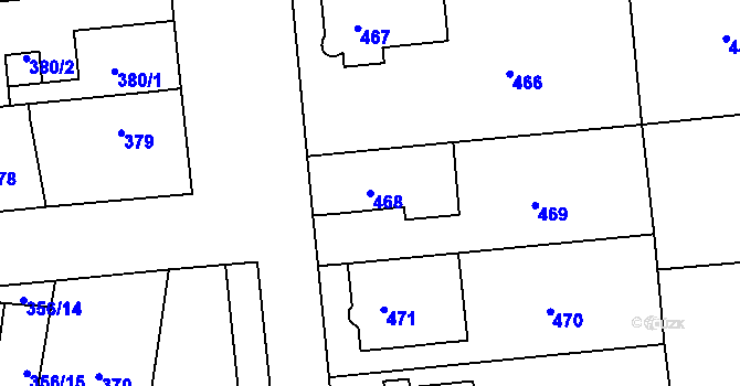 Parcela st. 468 v KÚ Zastávka, Katastrální mapa