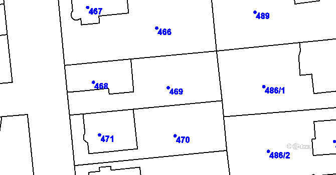 Parcela st. 469 v KÚ Zastávka, Katastrální mapa