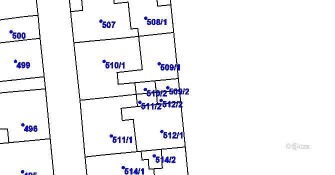 Parcela st. 509/2 v KÚ Zastávka, Katastrální mapa