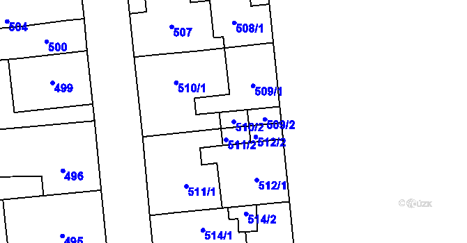 Parcela st. 510/2 v KÚ Zastávka, Katastrální mapa