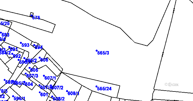 Parcela st. 565/3 v KÚ Zastávka, Katastrální mapa