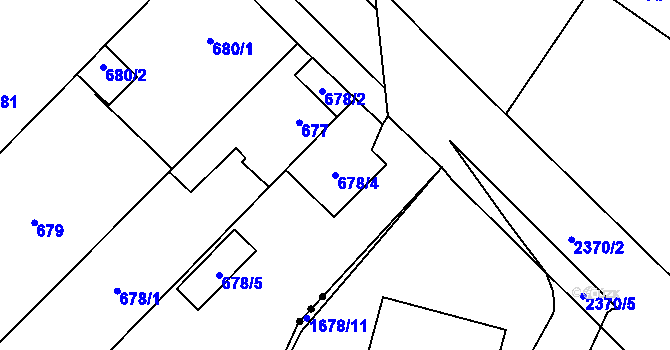Parcela st. 678/4 v KÚ Zastávka, Katastrální mapa