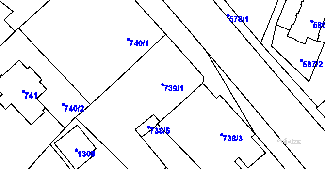 Parcela st. 739/1 v KÚ Zastávka, Katastrální mapa