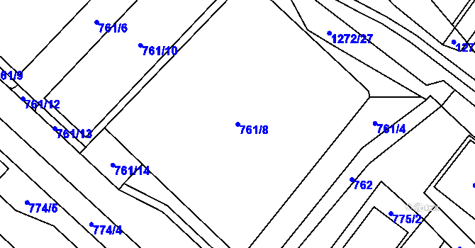 Parcela st. 761/8 v KÚ Zastávka, Katastrální mapa