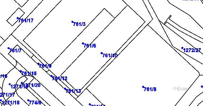 Parcela st. 761/10 v KÚ Zastávka, Katastrální mapa