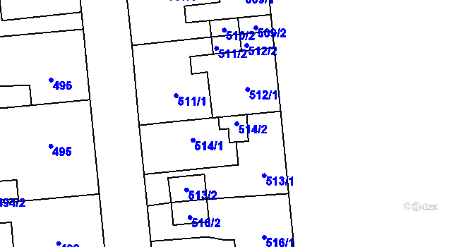 Parcela st. 514/2 v KÚ Zastávka, Katastrální mapa
