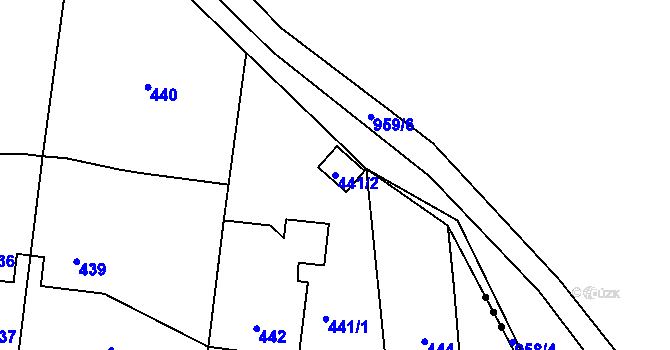 Parcela st. 441/2 v KÚ Zastávka, Katastrální mapa