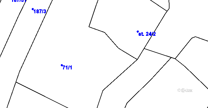 Parcela st. 71/4 v KÚ Zástřizly, Katastrální mapa