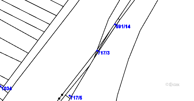 Parcela st. 717/3 v KÚ Zástřizly, Katastrální mapa