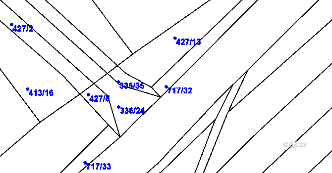 Parcela st. 717/32 v KÚ Zástřizly, Katastrální mapa