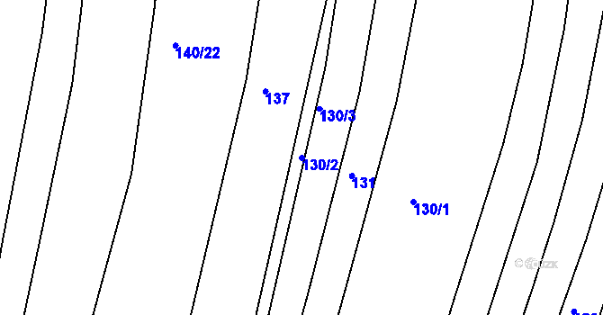 Parcela st. 130/2 v KÚ Zástřizly, Katastrální mapa