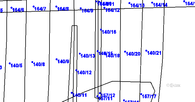 Parcela st. 140/15 v KÚ Zástřizly, Katastrální mapa