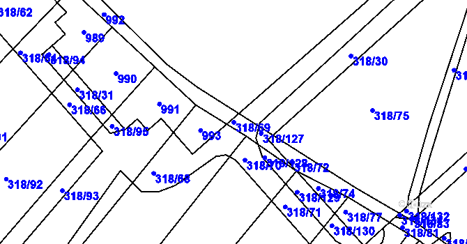Parcela st. 318/69 v KÚ Zástřizly, Katastrální mapa