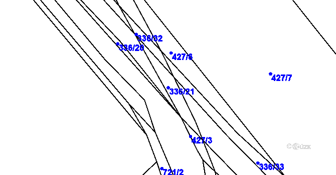 Parcela st. 336/21 v KÚ Zástřizly, Katastrální mapa