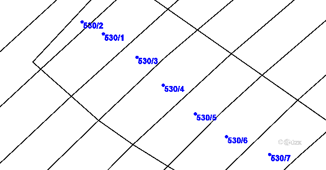 Parcela st. 530/4 v KÚ Zástřizly, Katastrální mapa