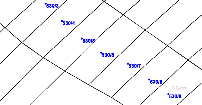 Parcela st. 530/6 v KÚ Zástřizly, Katastrální mapa