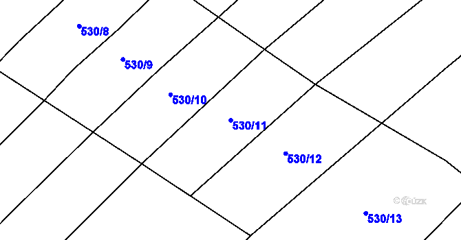 Parcela st. 530/11 v KÚ Zástřizly, Katastrální mapa