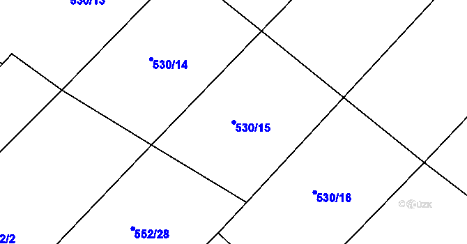Parcela st. 530/15 v KÚ Zástřizly, Katastrální mapa