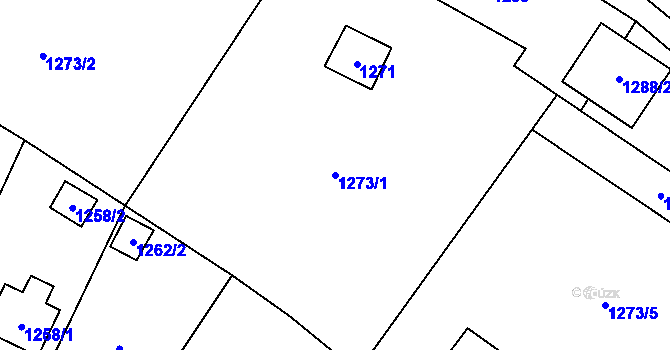 Parcela st. 1273/1 v KÚ Zašová, Katastrální mapa