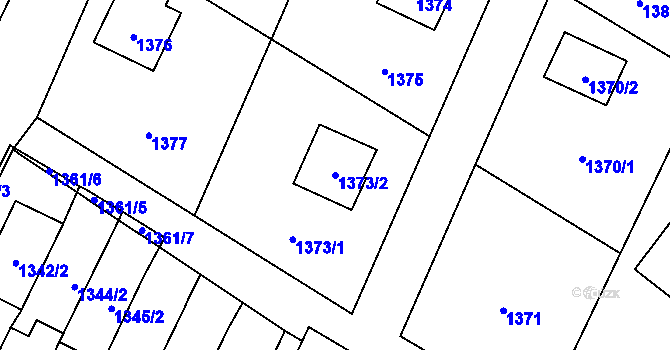 Parcela st. 1373/2 v KÚ Zašová, Katastrální mapa
