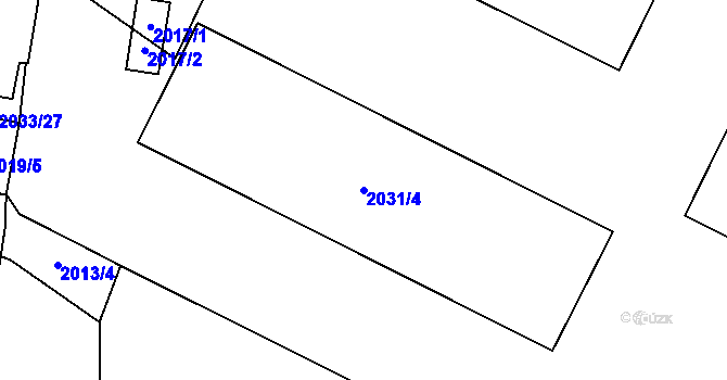 Parcela st. 2031/4 v KÚ Zašová, Katastrální mapa