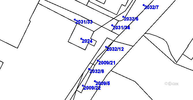 Parcela st. 2031/20 v KÚ Zašová, Katastrální mapa