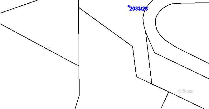 Parcela st. 2033/18 v KÚ Zašová, Katastrální mapa
