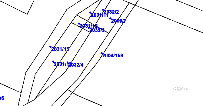 Parcela st. 2004/158 v KÚ Zašová, Katastrální mapa