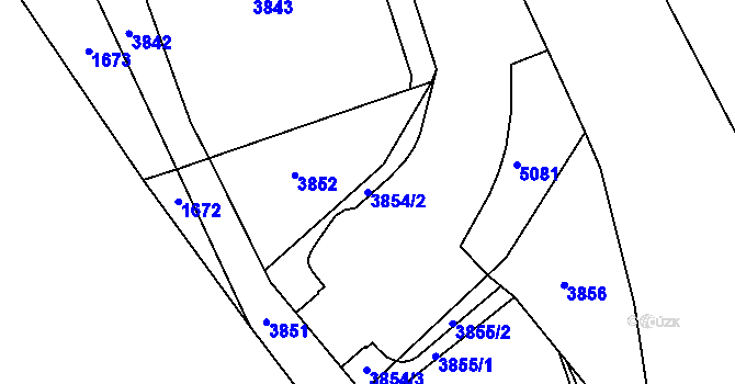 Parcela st. 3854/2 v KÚ Zašová, Katastrální mapa