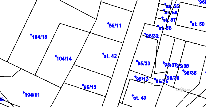 Parcela st. 42 v KÚ Zašovice, Katastrální mapa